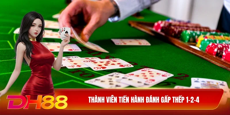 Thành viên tiến hành đánh gấp thếp 1-2-4